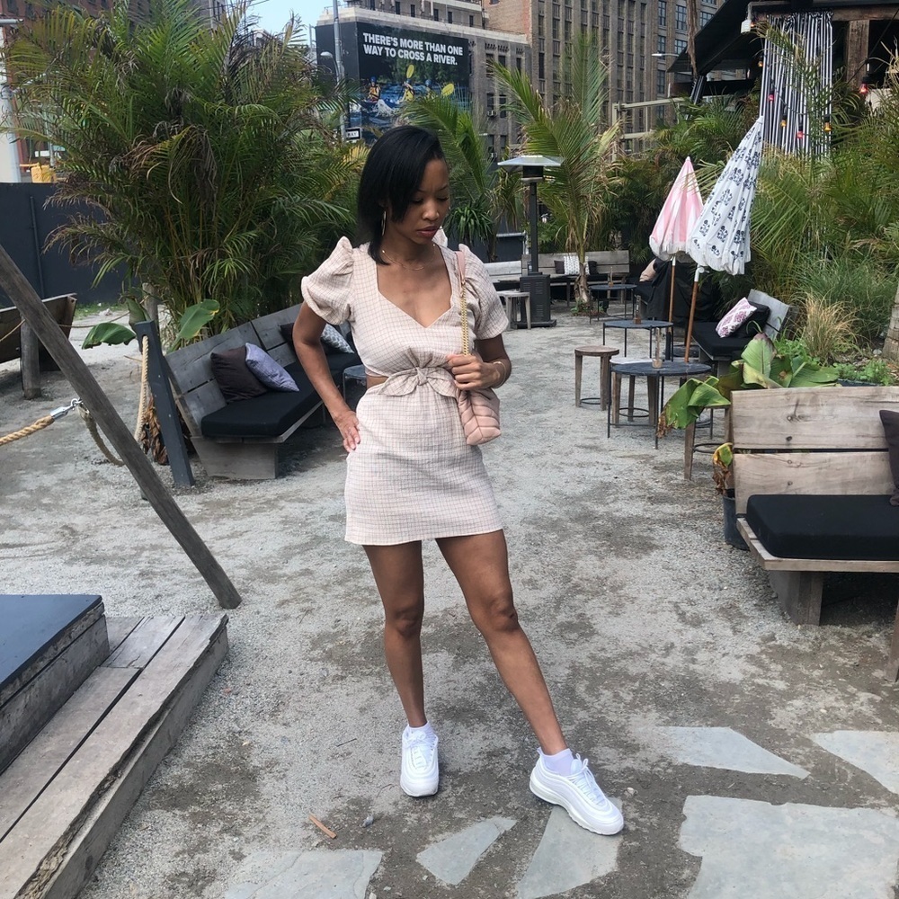Beige Plaid ZARA Dress